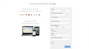 Página de preenchimento de dados.