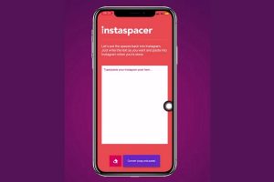 Tela inicial do Instaspacer.
