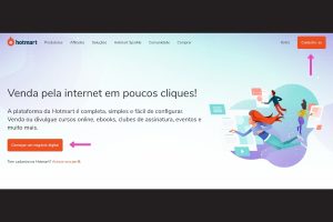 Primeiro passo para fazer um cadastro na Hotmart.
